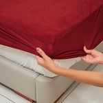 Waterproof Mattress Protector King Size 78x72, 6.5x6 feet, Double Bed Protector Sheet Cover, Breathable and Hypoallergenic Ultra Soft Fitted Terry Cotton Fabric, Elastic Skirting, Maroon