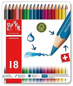 Caran d'Ache 1288.318 Fancolor Color Pencils, 18 Colors