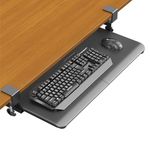 ERGOMAKER Keyboard Tray Under Desk, Ergonomic Sliding Keyboard & Mouse Tray Adjustable Slide Out Easy Assembly Width 25.6"*11.8" (65 * 30cm) Suitable for Office/Home/School (Black)