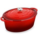 Velaze 7.5 QT Enameled Oval Dutch Oven Pot with Lid, Cast Iron Dutch Oven with Dual Handles for Bread Baking, Cooking, Frying, Non-stick Enamel Coated Cookware