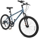 GYMAX 20 24 Inch Kids Mountain Bike, Kids Bicycles for Boys Girls with Suspension Fork, 6-Speed Drivetrain, Dual Brakes, Anti-Slip Tires, Multi Colors (24 inch,Navy)