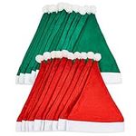 THE TWIDDLERS - 20 Santa Hats - Red and Green Fancy Dress Up Costume for Christmas Office Party - 32cm x 38cm