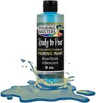 Pouring Masters Blue/Gold Iridescent Special Effects Pouring Paint - 8 Ounce Bottle - Acrylic Ready to Pour Pre-Mixed Water Based for Canvas, Wood, Paper, Crafts, Tile, Rocks and More