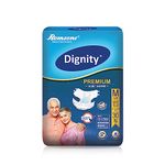 Dignity Premium Adult Diapers Tape Style - 30 Count (Medium) with Extra Absorbent Core, Wetness Indicator, Waist Size 28" - 45", 30 Pcs/Pack of 1