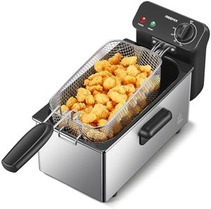 Deep Fat Fryer 3L, 2000W Electric Fryer with Detachable Non-Stick Oil Tank, View Window and Adjustable Temperature Control, Compact Fryer Machine for Crisp Chips and Everyday Home Cooking
