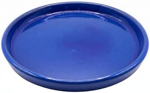 krayce Serenya 10.4 inch Ceramic Plant Saucer, Large Round Heavy Duty Drip Tray for Indoor/Outdoor Plants, Terracotta Planter Base Water Catcher for Pots(Falling Blue,10.4)