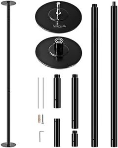 Professional Spinning Dancing Pole - Portable & Removable Fitness Pole, Great For Training & Excercise (Black Surface)