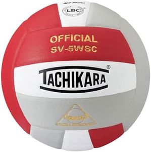 Tachikara Sensi-Tec Composite High Performance Volleyball (Scarlet/White/Silver Gray)