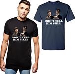 Don't Tell Him Pike T-Shirt Dad's Army British Television Sitcom Meme Funny Tee Tops (Navy, 2XL)