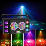 DMX512 Stage Lights,UV LED Strobe Lights,Disco Lights for Big Parties,Wedding,Event,bar,DJ,Halloween,Christmas,Birthday, Sound Activated, Remote, Upgraded Disco Ball Lights