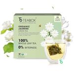 Teabox Organic Jasmine Green Tea 25 Teabags | Sourced From Madurai | Made with 100% Whole Leaf, Natural Jasmine Flowers & Natural Flavors