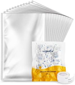 wisedry [100 Packs] 1-Gallon Mylar Bags (4 Mil, 15''x10'') with 300cc Oxygen Absorbers Packets for Dehydrated Vegetables, Grains, Legumes and Emergency Long Term Food Storage, Food Grade