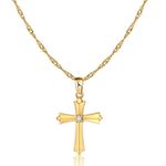 SUFOPE Gold Cross Necklace for Women,Dainty Cross Necklace Simple Everyday Gold Cross Pendant Jewelry Diamond Rope Delicated Cross Long Chain for Women Girls