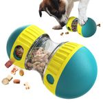 Slow Dog Feeder Dog Toys, 2 in 1 Interactive Dog Treat Toy Ball for Small Dogs, Indestructible Dog Toys for Medium Dogs, Durable Dog Puzzle Toys Treat Dispensing Dog Toys - Green