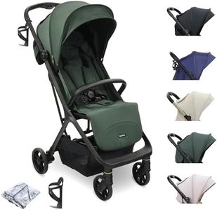 My Babiie MBX7 Autofold Stroller – from Birth to 4 Years (22kg), Foldable & Compact, Lightweight, Travel Buggy for Toddlers, Pushchair Includes Rain Cover - Forest Green