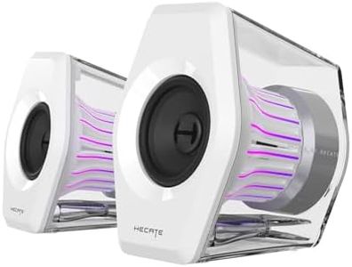 Edifier G2000 Pro Bluetooth Computer Speakers with 7.1 Virtual Surround Sound, RGB Lighting, USB & Aux Input - Ideal Gaming Desk Accessories for PC, PS5, Game Console (White)