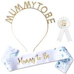 Mummy to be Tiara Rhinestone Crown Headband Sash & Rosette Mum to Be Baby Shower Party Gifts Decoration Decor Favour Party Supplies