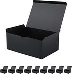 MALICPLUS 10 Gift Boxes 24x16.5x10 CM Gift Boxes with Lids, Matte Black Gift Boxes Bulk for Wedding, Party, Birthday, Groomsman Proposal Boxes for Light Gifts