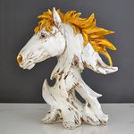 CraftVatika Resin Horse Head Face Showpiece, 10 x 8.5 x 4.2 Inches, Multicolour