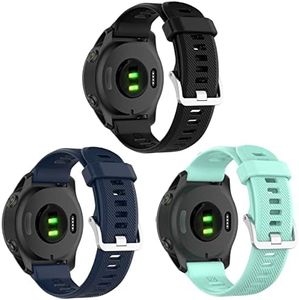 TenCloud 3-Pack Bands intended for Garmin Descent G1/Descent G1 Wrist Strap Easy fit Waterproof Soft Silicone Band intended for Descent G1 Solar Dive Computer Watch (Black+Nave Blue+Teal)