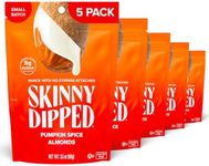 SkinnyDipped Pumpkin Spice Almonds, Healthy Snack, Plant Protein, Gluten Free, 3.5 oz Resealable Bags, Pack of 5