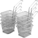 8Pcs Mini Mesh Wire French Fry Chips Baskets Net Strainer Kitchen Cooking Tools for Fried Food, Shrimps, Onion Rings, Fried Chicken