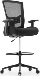 500lbs Drafting Chair,Big and Tall Office Chair for Standing Desk with Wide Seat,2D Adjustable Lumbar Support,Ergonomic Office Chair with Footrest for Home,Drawing or Counter Height Use