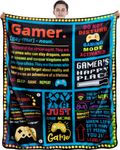 Gamer Gifts for Teen Boy Girl Kids, Cool Video Game Blankets Gift for Men Husband Boyfriends, Gaming Accessories for Room, Game Lovers Throw Blanket 60"X 50"