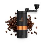 VSSL Java G25 Coffee Manual Coffee Grinder, Up to 25 Gram Capacity, Stainless Steel Conical Burr, Carbon