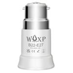 WAXP B22 to E27 Adapter, Premium Bayonet to Screw Bulb Adaptor Fitting for Ceiling Fan Light Bulb, BC to ES Lamp Base Adapter for LED, Incandescent, CFL Bulbs