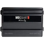 MB Quart FA1-1500.1 Mono Channel Car Audio Amplifier (Black) - Class SQ Amp, 1500-Watt, 1 Ohm Stable, Variable Electronic Crossover, LED System Protection, Heavy Duty Connections, Bass Remote Included