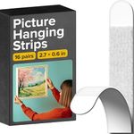 X-bet MAGNET Ultra-Strong Picture Hanging Strips (16 pcs) with Adhesive Backing - Perfect for Rental Friendly Upgrades - Wall Hanging Strips Without Nails