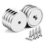 Extreme Power Rare Earth Cup Magnets,1.26 inch Diameter, Industrial Strength Round Base Neodymium Magnets,95 lbs Holding Force, Pack of 8