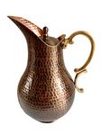 SUNDAR Hammered Antique Copper Pitcher - 100% Pure Copper Jug Drinking Water - Copper Water Jug with Lid - Copper Drinking Vessel- Copper Jug Pitcher Moscow Mule - 1750ml (60fl oz)