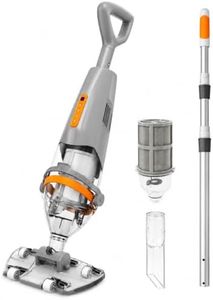 Cordless Pool Vacuum for Above Ground & Inground Pools, Handheld Pool Cleaner with 18.5 GPM Suction, 75 Min Runtime, 69.3" Telescopic Pole, Wireless Remote, Hard Debris Basket for Spa & Hot Tub, Gray