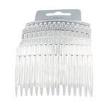 Set of 4 Clear Plain Hair Combs Slides 7cm (2.8")