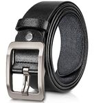 Men's Belt,WLEAD Genuine Leather 1 3/8" Causal Dress Jean Suits Belt with Classic Single Prong Buckle, Gifts for Men