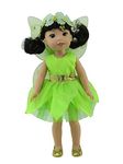 American Fashion World Green Fairy Costume Made for 14 inch Dolls Such as Wellie Wishers