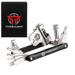 Turbulent Universal Bike Multitool - The Ultimate 17 in 1 Portable Sized Tool Kit with Chain Breaker, Allen Keys, Spoke Tool and More - Heavy Duty Multi Function Bicycle Repair Tool