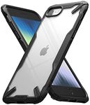 Ringke Fusion-X Hard Back Soft Flexible TPU Bumper Scratch Resistant Shockproof Protection Back Cover Compatible for iPhone SE 2022 (Black)