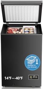 Antarctic Star Chest Freezer 3.2 Cubic Feet, Low-Temperature Freezer, Black