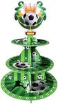 Soccer Themed Birthday Party Supplies, Soccer Party Decorations, 3 Tier Soccer Cardboard Cupcake Stand, Soccer Cake Topper Sports Theme Party Supplies for Teenagers Birthday