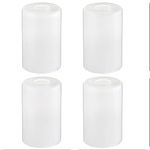 Eidonta 4 Pack White Frosted Glass Shades Replacement, 5.9in Height, 3.9in Diameter, 1.65in Fitter, Cylinder Glass Shade Covers Replacement Globe for Chandelier Pendant Wall Sconces Light Fixtures