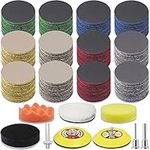 126 Pieces 3 Inch Sanding Disc, GOH DODD Hook and Loop Sanding Pads 60 to 10000 Wet Dry Sandpaper with 1/8" and 1/4” Shank, Backing Pad, Polishing Pads and Interface Pad for Drill Grinder Rotary Tools