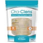 Ora-Clens Medium Oral Hygiene Chews for Dogs - Remove Plaque, Tartar and Bacteria - Blend of Enzymes - Optimize Oral Health - Freshen Breath - 30 Chews