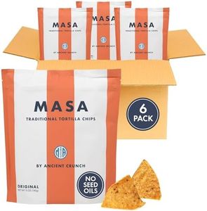 MASA CHIPS - Tortilla Chips Snack Pack - Seed Oil Free, Naturally Grown Corn Chips - Low Carb Snacks - Made with Grass Fed Tallow & Sea Salt Tortilla Chips - 6 Pack, 5 Ounce Each