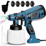 Paint Sprayer, 800W Fence Paint Sprayer with 1400ML Container, Paint Spray Gun with 5 Nozzles and 3 Patterns, HVLP Electric Spray Gun for Fences, Sheds, Cabinet, Walls