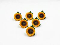 SnS Sunflower Vintage Kitchen Resin Drawer Pulls Cabinet Knobs Handles Country Home Decoration (Pack of 6)