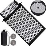 VINTEAM Acupressure Mat, Massage Mattress with Pillow, Pranamat Yoga Mat with 2pcs Massage Balls & Carry Bag, for Massage & Pain Relief & Stress Reduction