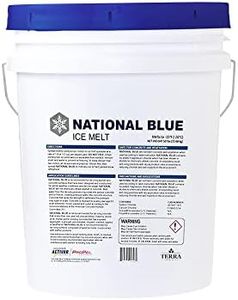 National Blue Ice Melt and Snow Salt 50lb Bucket - Fast Acting Ice Melter - Pet, Plant and Concrete Friendly, Environmentally Safe - Free of Magnesium Chloride - Melts to -15°F